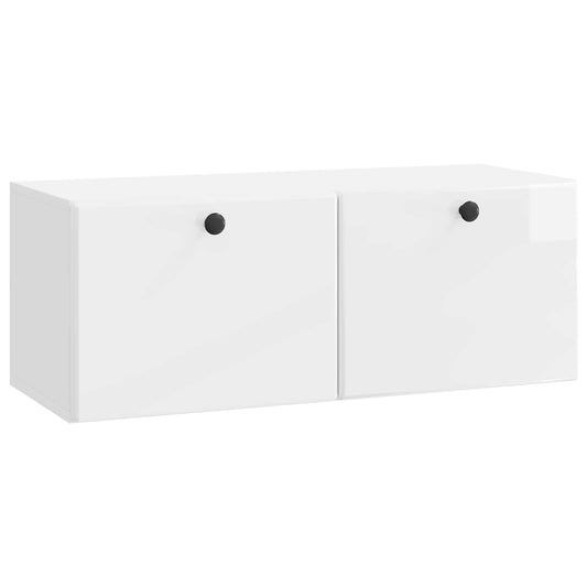 Nástěnná Tv Skříň 78,5 X 31 X 30 Cm Bílá S Vysokým Leskem