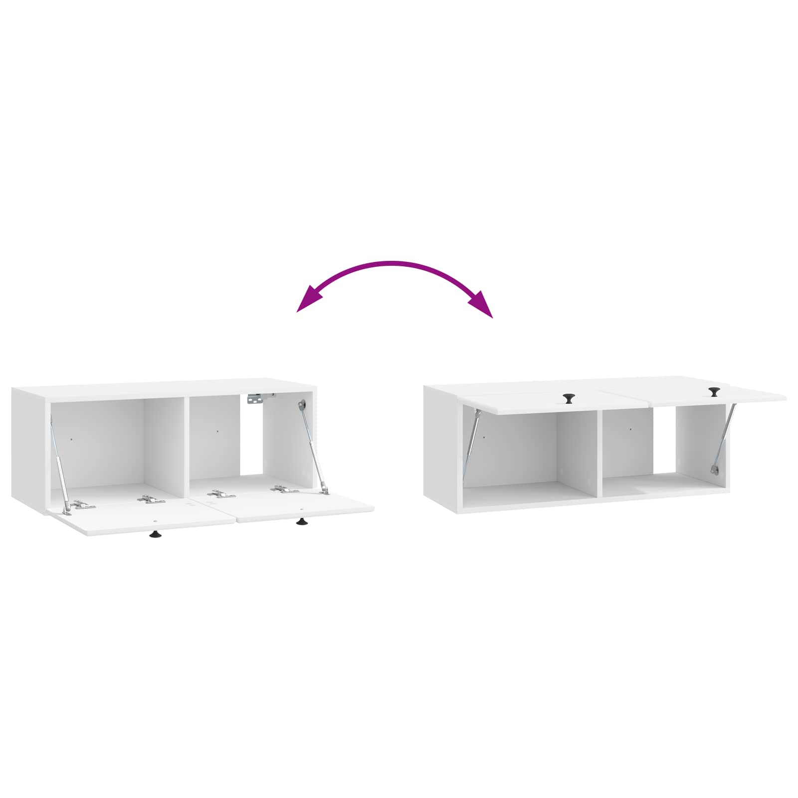 Nástěnná Tv Skříň 78,5 X 31 X 30 Cm Bílá S Vysokým Leskem