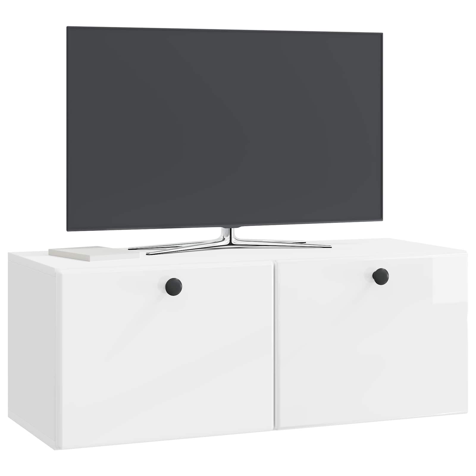 Nástěnná Tv Skříň 78,5 X 31 X 30 Cm Bílá S Vysokým Leskem