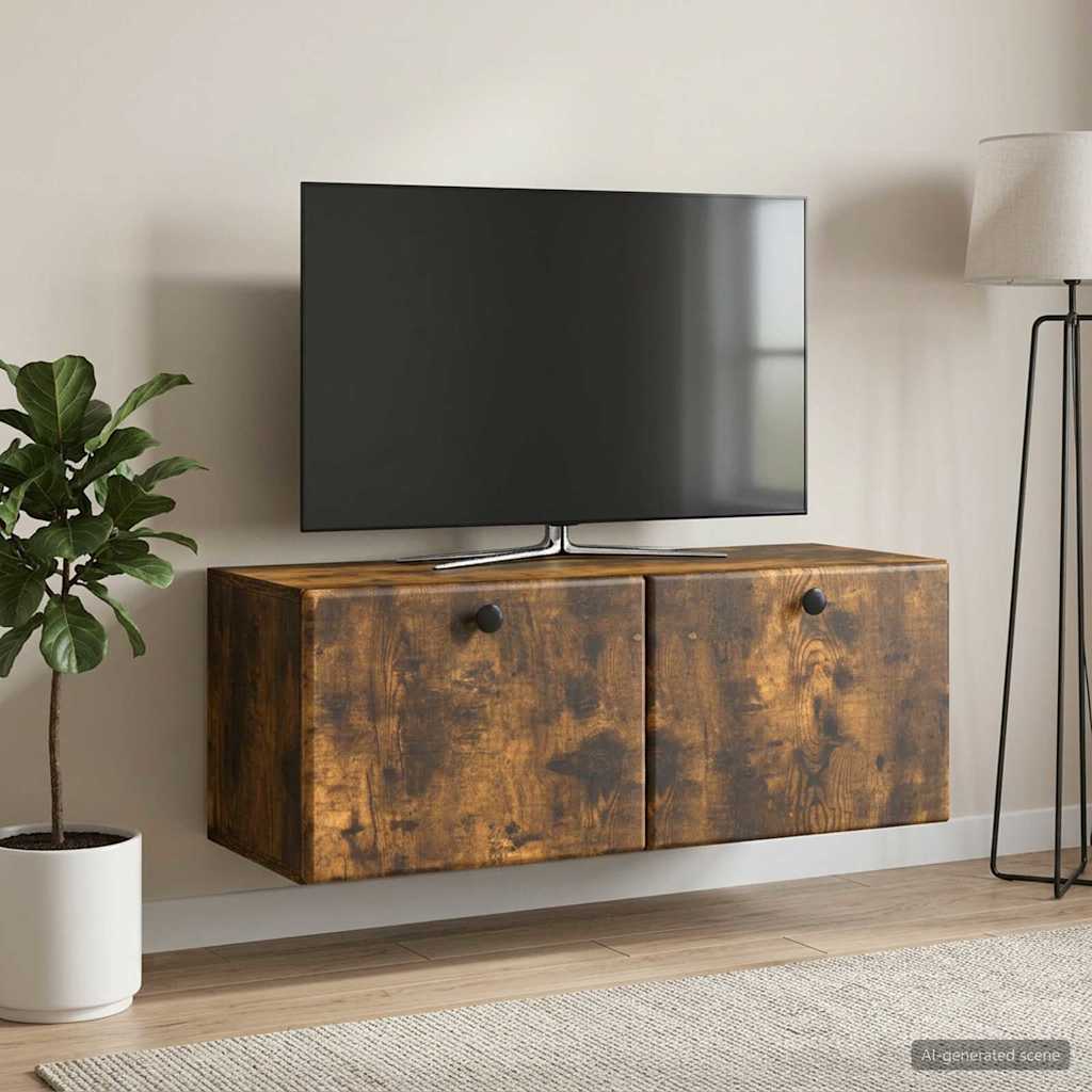 Nástěnná Tv Skříň 78,5 X 31 X 30 Cm Kouřový Dub