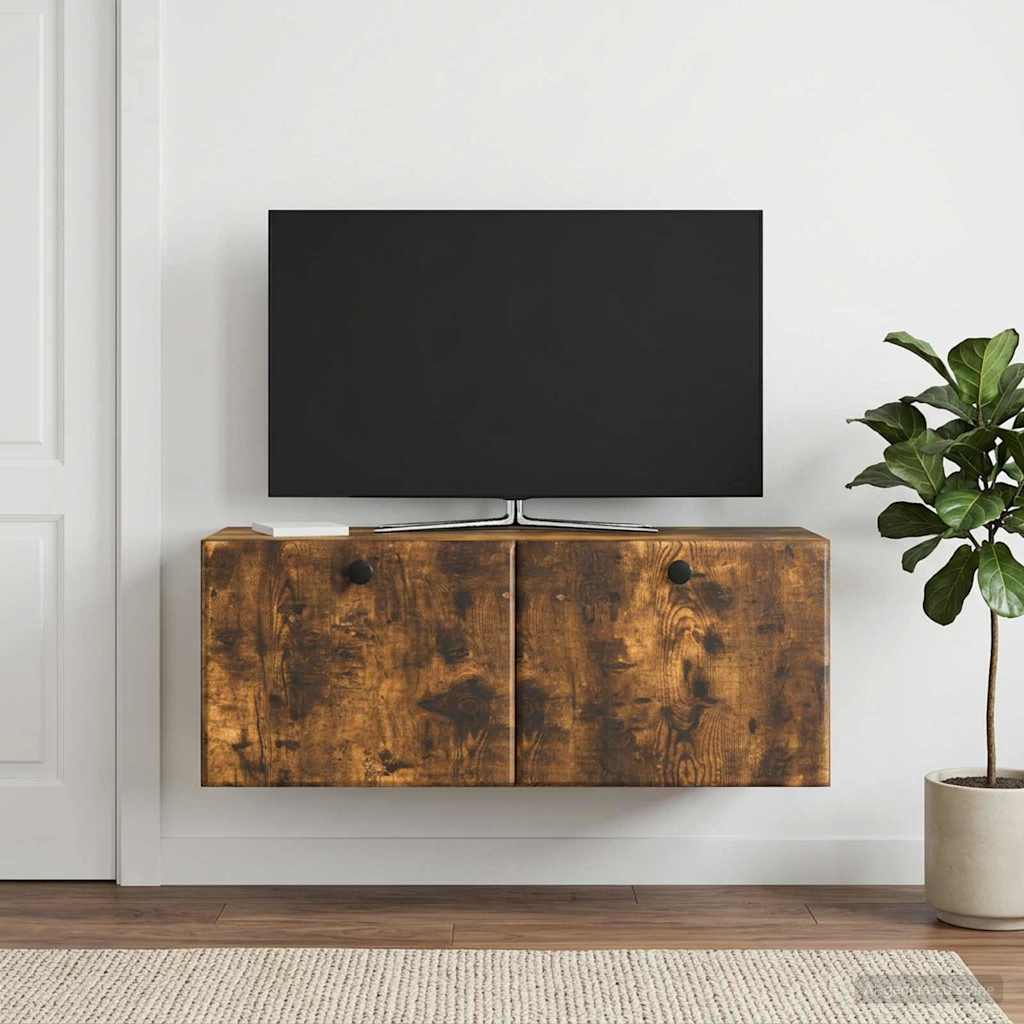 Nástěnná Tv Skříň 78,5 X 31 X 30 Cm Kouřový Dub