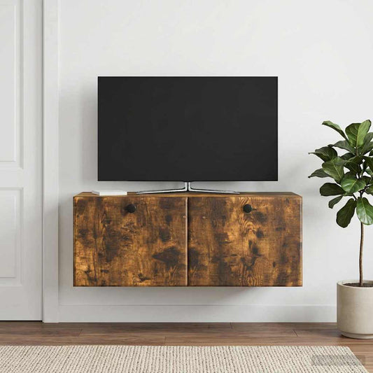 Nástěnná Tv Skříň 78,5 X 31 X 30 Cm Kouřový Dub