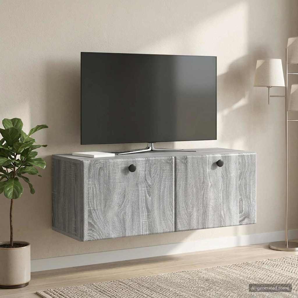 Nástěnná Tv Skříň 78,5 X 31 X 30 Cm Šedý Sonoma