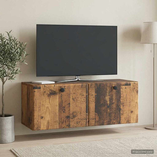 Nástěnná Tv Skříň 78,5 X 31 X 30 Cm Staré Dřevo