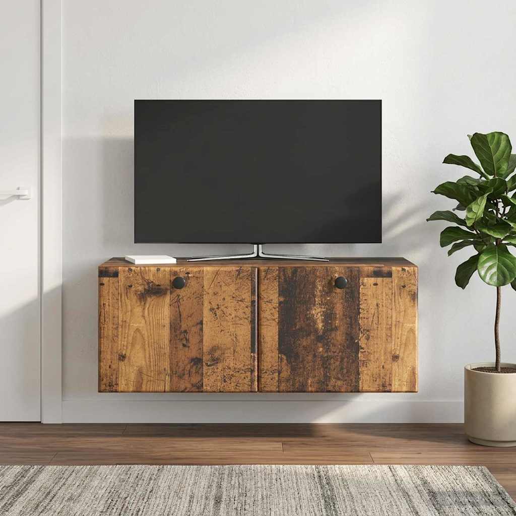 Nástěnná Tv Skříň 78,5 X 31 X 30 Cm Staré Dřevo