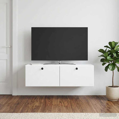 Nástěnná Tv Skříň 98 X 31 X 30 Cm Bílá Kompozitní Dřevo