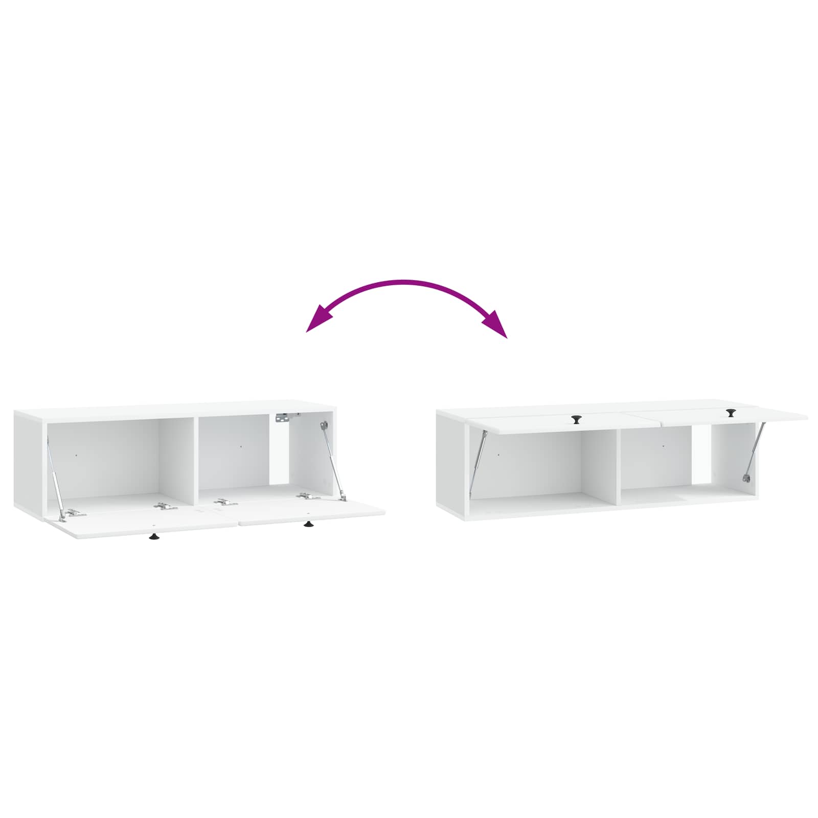 Nástěnná Tv Skříň 98 X 31 X 30 Cm Bílá Kompozitní Dřevo