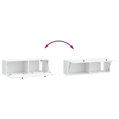 Nástěnná Tv Skříň 98 X 31 X 30 Cm Bílá Kompozitní Dřevo