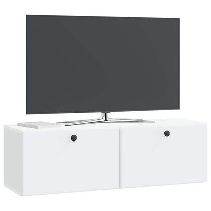 Nástěnná Tv Skříň 98 X 31 X 30 Cm Bílá Kompozitní Dřevo