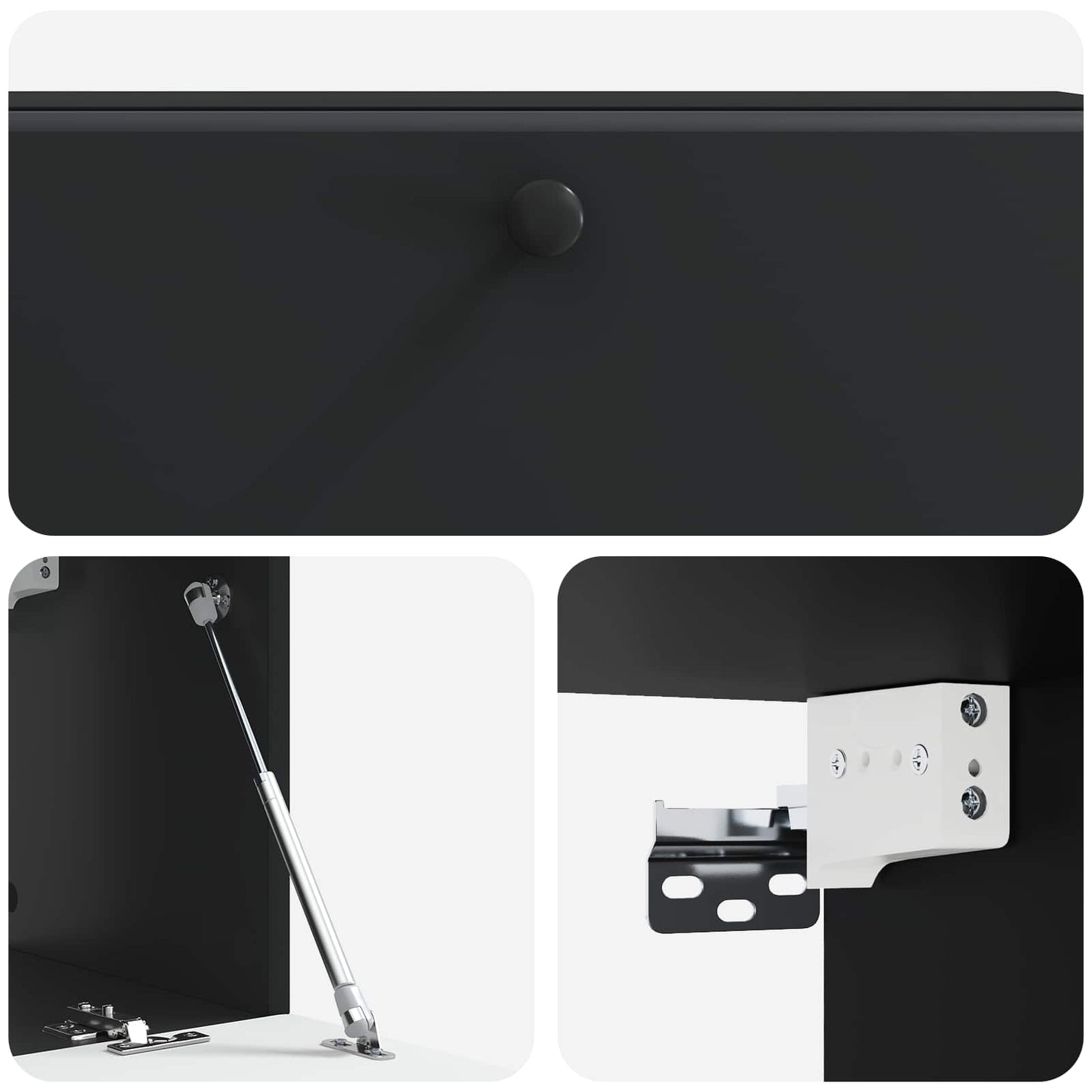 Nástěnná Tv Skříň 98 X 31 X 30 Cm Černá Kompozitní Dřevo