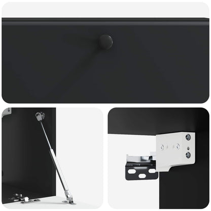 Nástěnná Tv Skříň 98 X 31 X 30 Cm Černá Kompozitní Dřevo