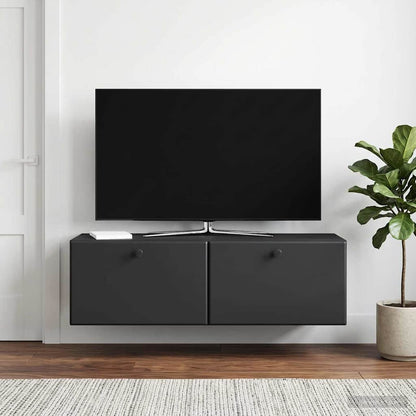 Nástěnná Tv Skříň 98 X 31 X 30 Cm Černá Kompozitní Dřevo