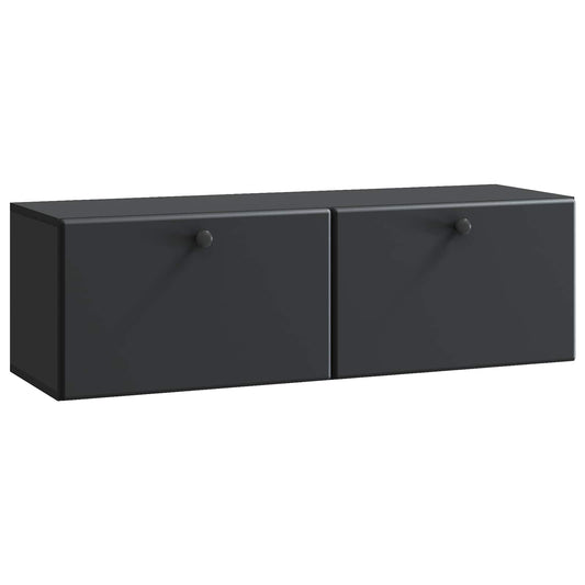Nástěnná Tv Skříň 98 X 31 X 30 Cm Černá Kompozitní Dřevo