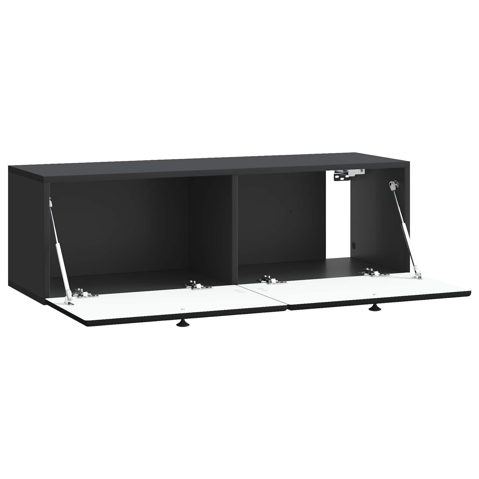 Nástěnná Tv Skříň 98 X 31 X 30 Cm Černá Kompozitní Dřevo
