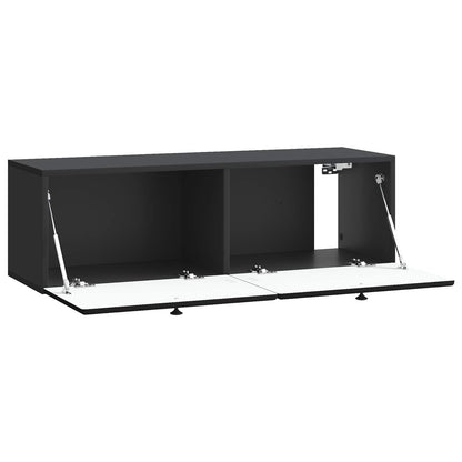 Nástěnná Tv Skříň 98 X 31 X 30 Cm Černá Kompozitní Dřevo