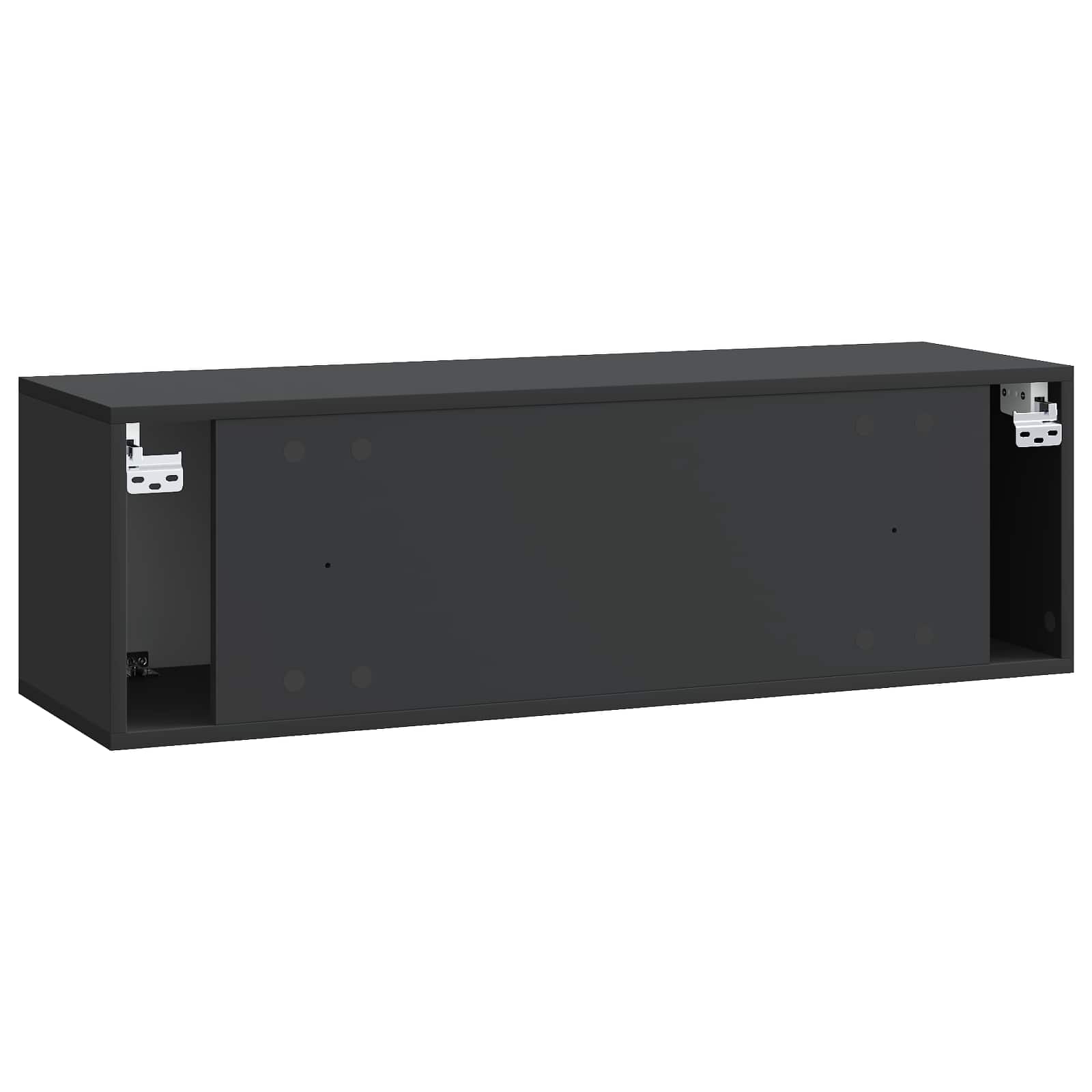 Nástěnná Tv Skříň 98 X 31 X 30 Cm Černá Kompozitní Dřevo
