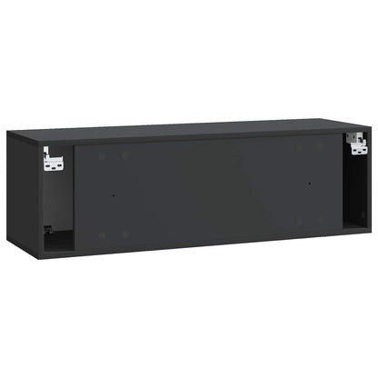 Nástěnná Tv Skříň 98 X 31 X 30 Cm Černá Kompozitní Dřevo