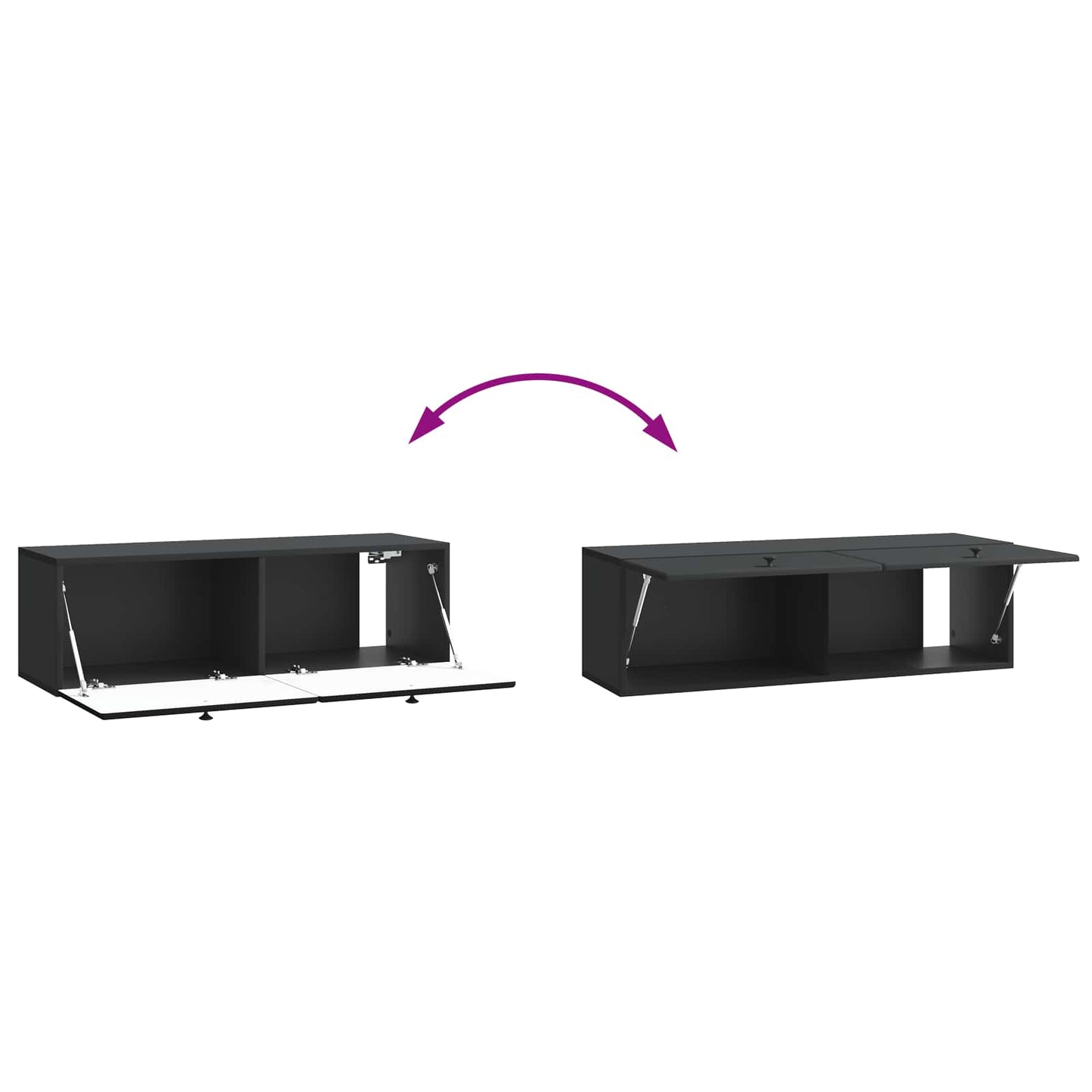Nástěnná Tv Skříň 98 X 31 X 30 Cm Černá Kompozitní Dřevo