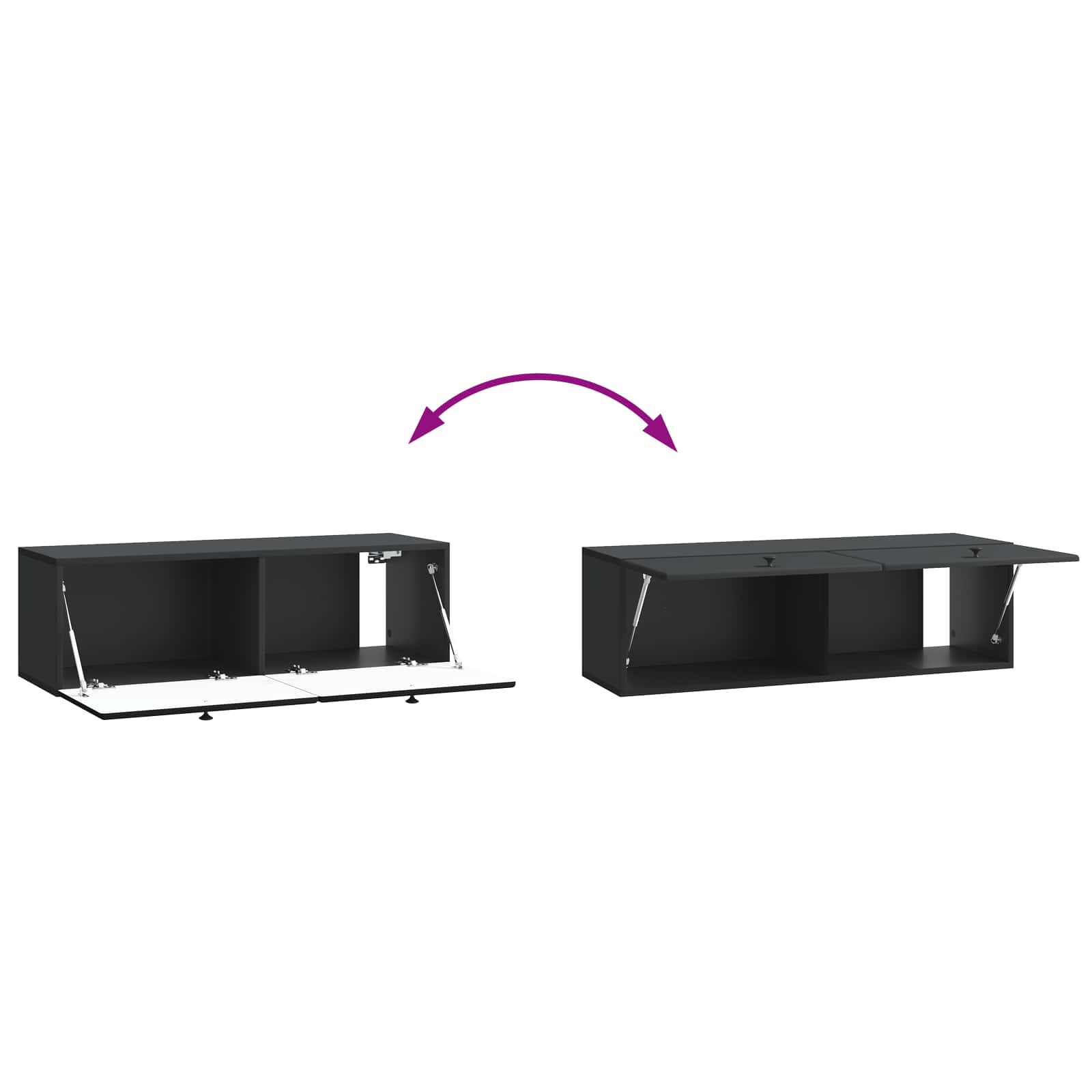 Nástěnná Tv Skříň 98 X 31 X 30 Cm Černá Kompozitní Dřevo