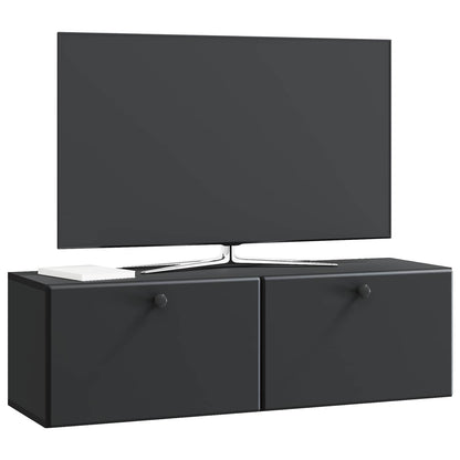 Nástěnná Tv Skříň 98 X 31 X 30 Cm Černá Kompozitní Dřevo