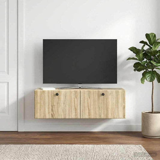 Nástěnná Tv Skříň 98 X 31 X 30 Cm Dub Sonoma Kompozitní Dřevo