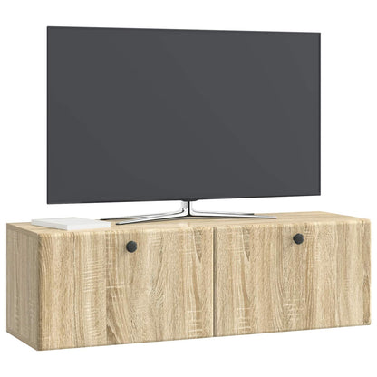 Nástěnná Tv Skříň 98 X 31 X 30 Cm Dub Sonoma Kompozitní Dřevo