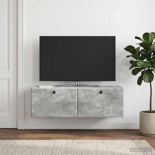 Nástěnná Tv Skříň 98 X 31 X 30 Cm Betonově Šedá