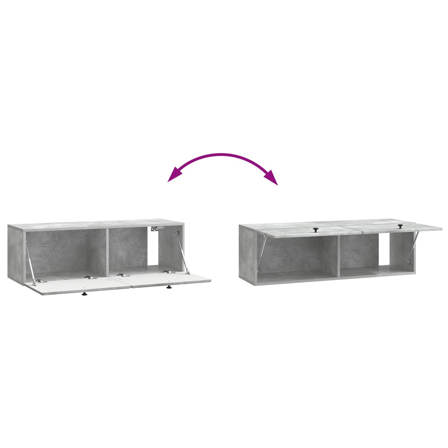 Nástěnná Tv Skříň 98 X 31 X 30 Cm Betonově Šedá