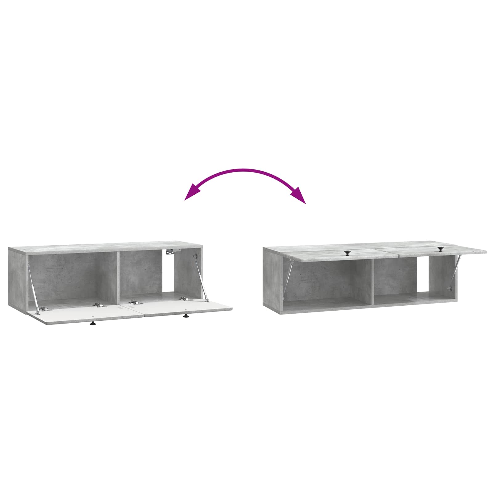 Nástěnná Tv Skříň 98 X 31 X 30 Cm Betonově Šedá