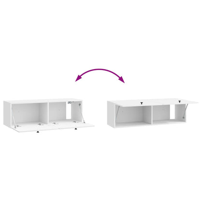 Nástěnná Tv Skříň 98 X 31 X 30 Cm Bílá S Vysokým Leskem