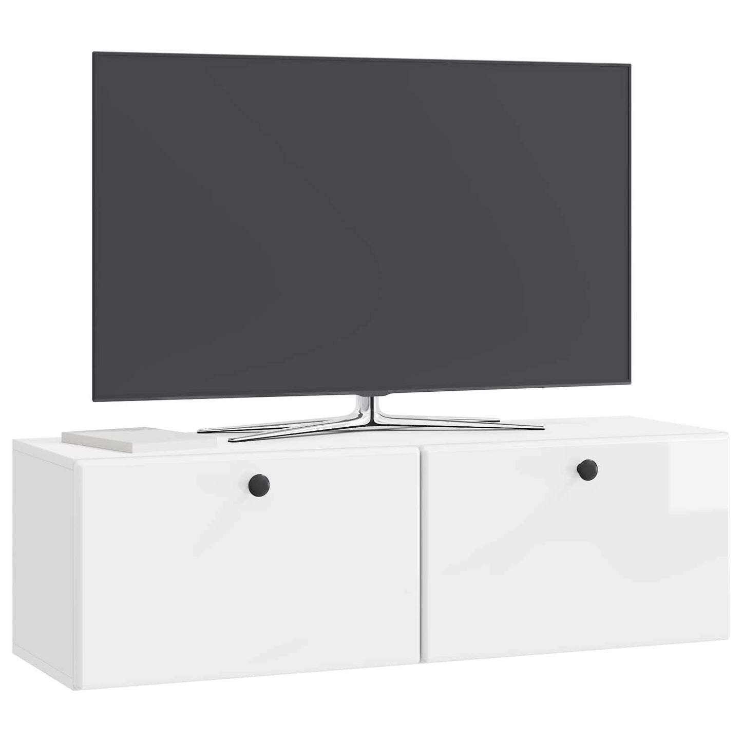 Nástěnná Tv Skříň 98 X 31 X 30 Cm Bílá S Vysokým Leskem
