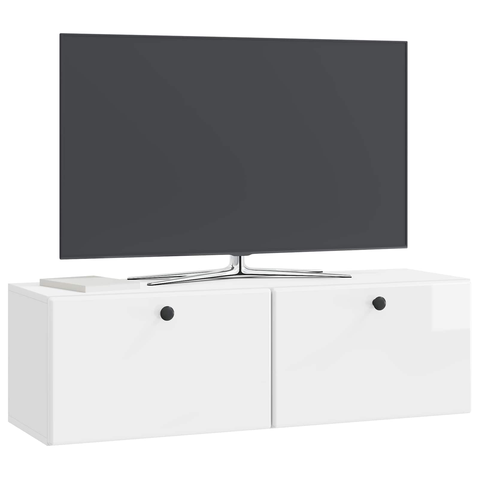 Nástěnná Tv Skříň 98 X 31 X 30 Cm Bílá S Vysokým Leskem
