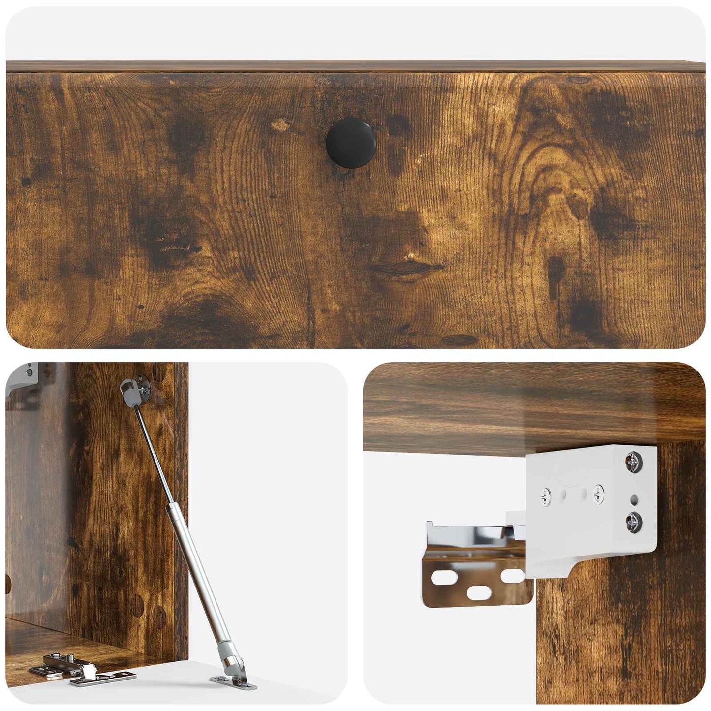 Nástěnná Tv Skříň 98 X 31 X 30 Cm Kouřový Dub Kompozitní Dřevo