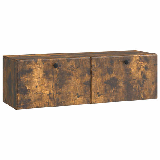 Nástěnná Tv Skříň 98 X 31 X 30 Cm Kouřový Dub Kompozitní Dřevo