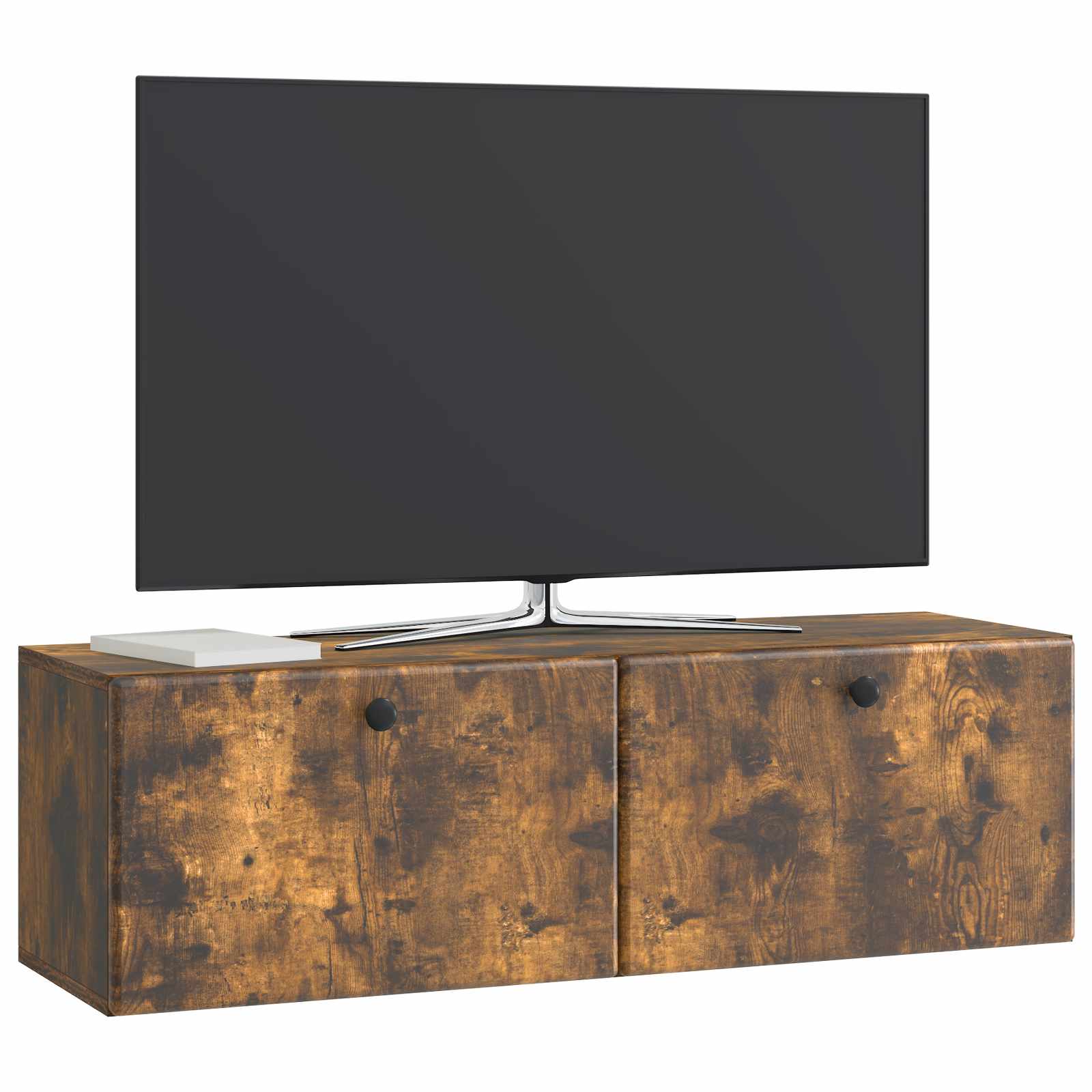 Nástěnná Tv Skříň 98 X 31 X 30 Cm Kouřový Dub Kompozitní Dřevo