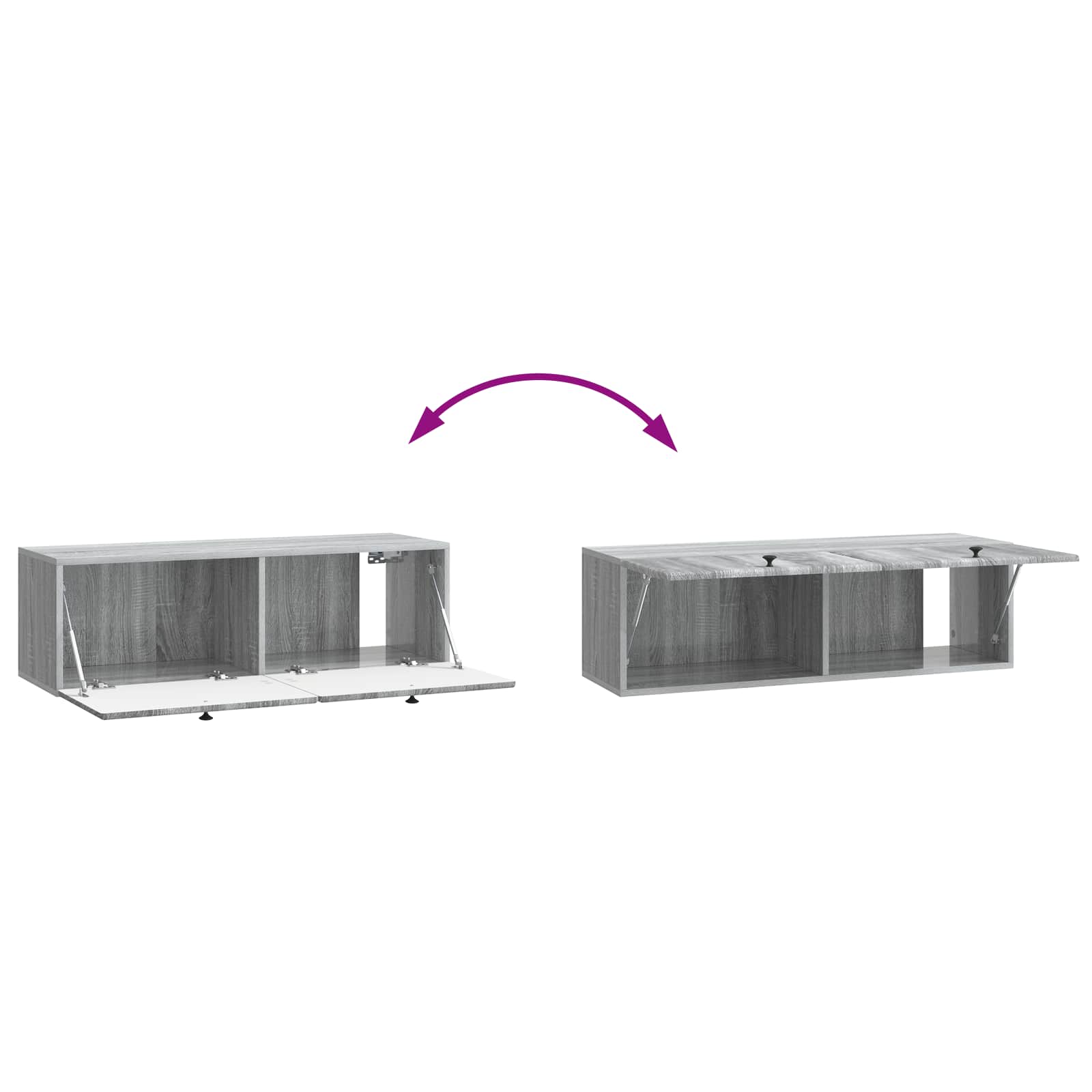 Nástěnná Tv Skříň 98 X 31 X 30 Cm Šedý Sonoma Kompozitní Dřevo