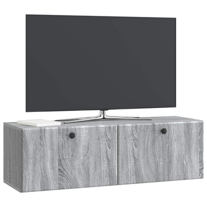 Nástěnná Tv Skříň 98 X 31 X 30 Cm Šedý Sonoma Kompozitní Dřevo