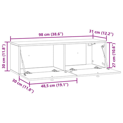 Nástěnná Tv Skříň 98 X 31 X 30 Cm Šedý Sonoma Kompozitní Dřevo