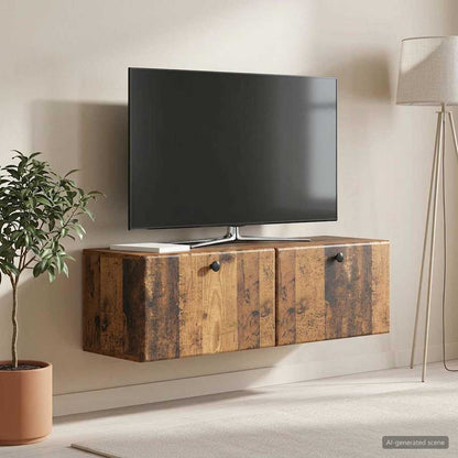 Nástěnná Tv Skříň 98 X 31 X 30 Cm Staré Dřevo Kompozitní Dřevo