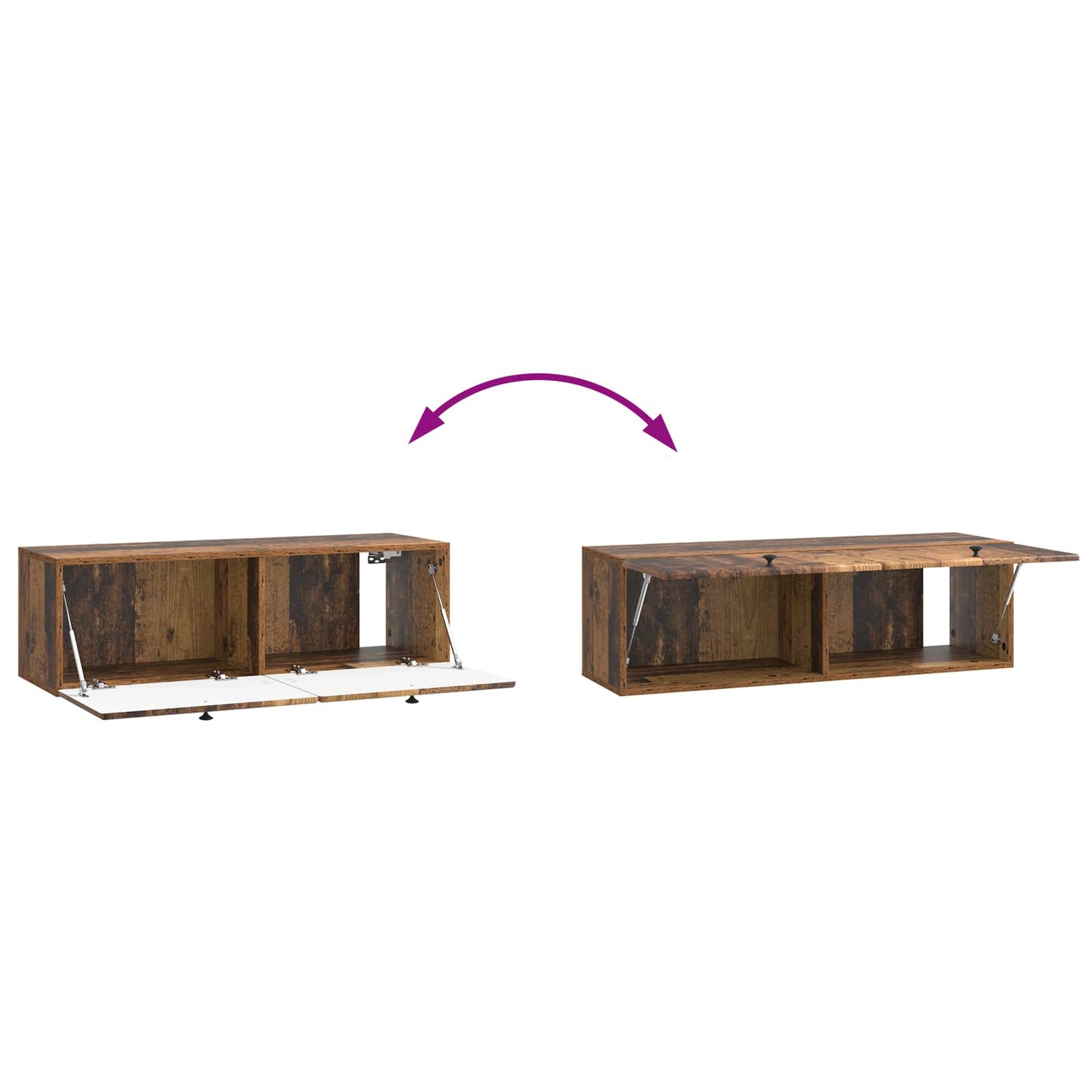 Nástěnná Tv Skříň 98 X 31 X 30 Cm Staré Dřevo Kompozitní Dřevo