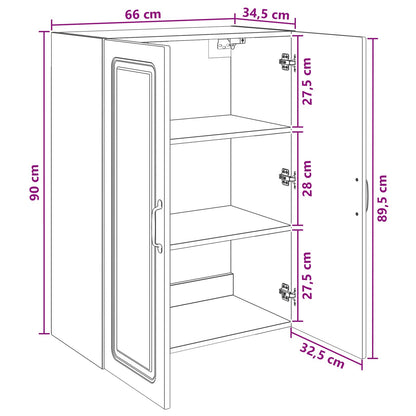 Nástěnná Skříň Staré Dřevo 66 X 34,5 X 90 Cm Kompozitní Dřevo