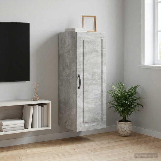 Nástěnná Skříň Betonově Šedá 33 X 34,5 X 90 Cm Kompozitní Dřevo