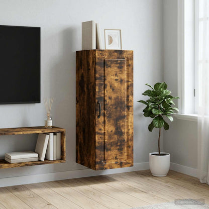 Nástěnná Skříň Kouřový Dub 33 X 34,5 X 90 Cm Kompozitní Dřevo
