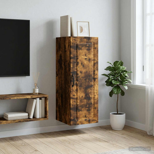 Nástěnná Skříň Kouřový Dub 33 X 34,5 X 90 Cm Kompozitní Dřevo