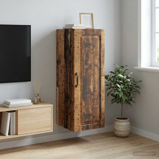 Nástěnná Skříň Staré Dřevo 33 X 34,5 X 90 Cm Kompozitní Dřevo