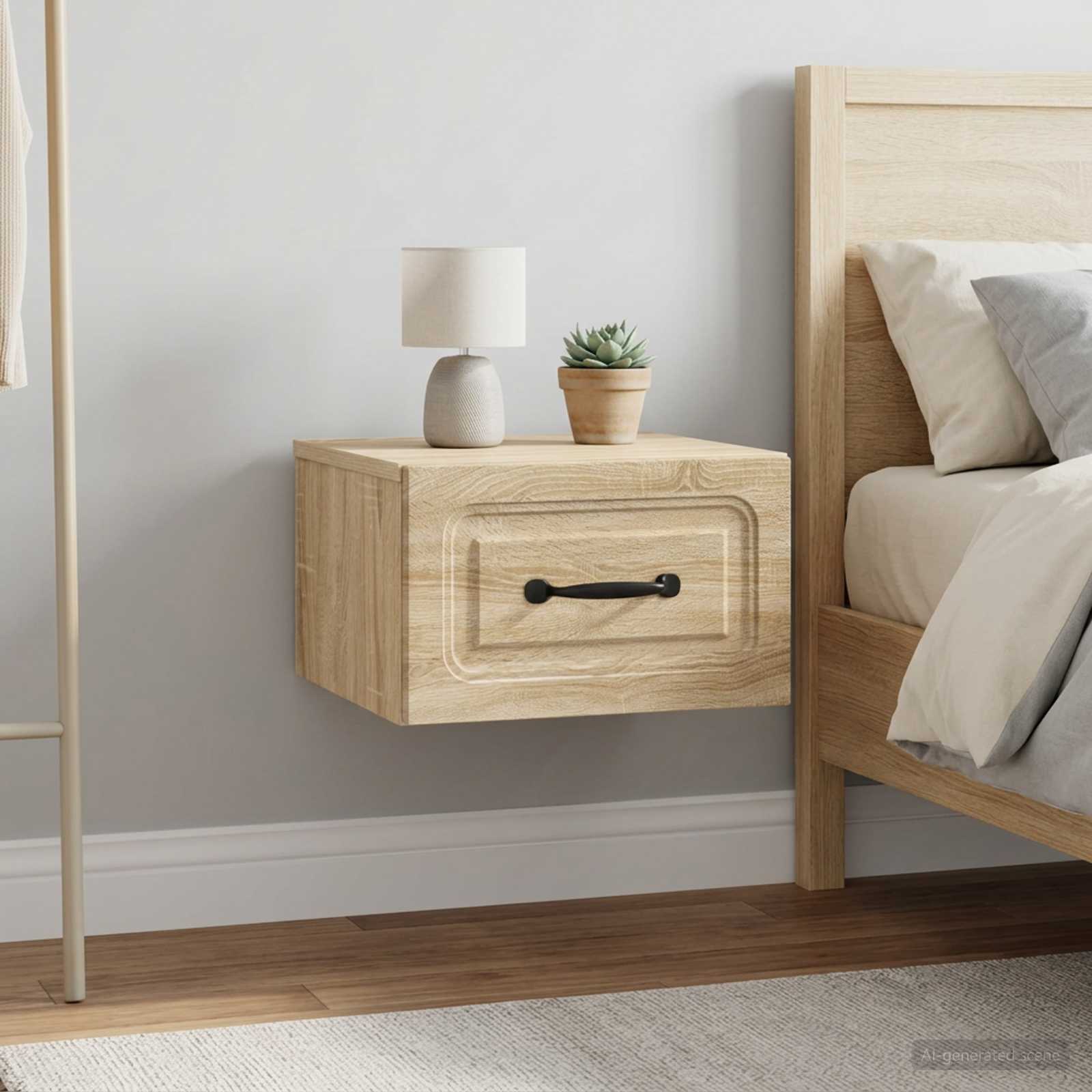 Nástěnný Noční Stolek 2 Pcs Dub Sonoma 34,5 X 33 X 20 Cm