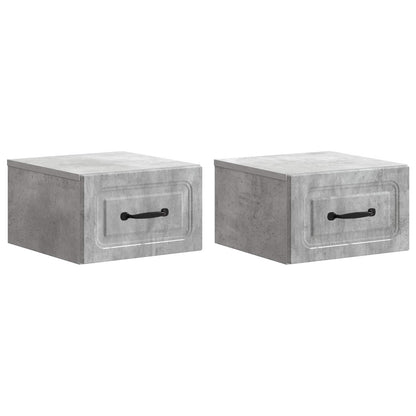 Nástěnný Noční Stolek 2 Pcs Betonově Šedá 34,5 X 33 X 20 Cm
