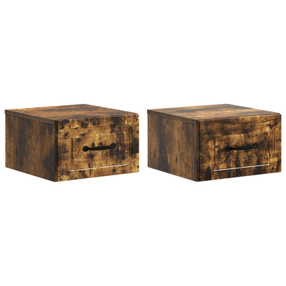 Nástěnný Noční Stolek 2 Pcs Kouřový Dub 34,5 X 33 X 20 Cm