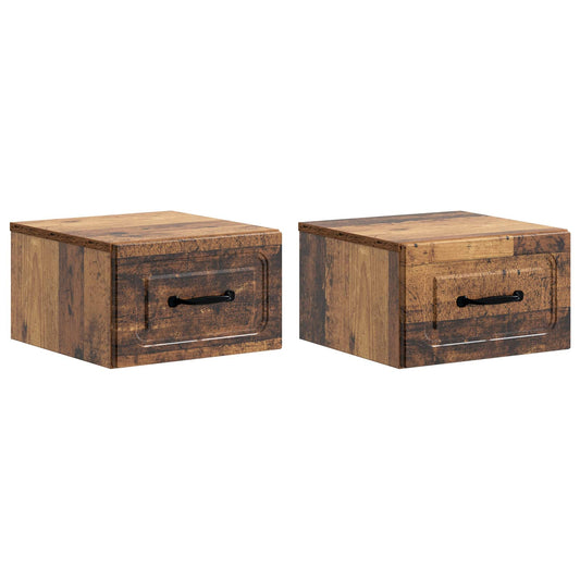 Nástěnný Noční Stolek 2 Pcs Staré Dřevo 34,5 X 33 X 20 Cm