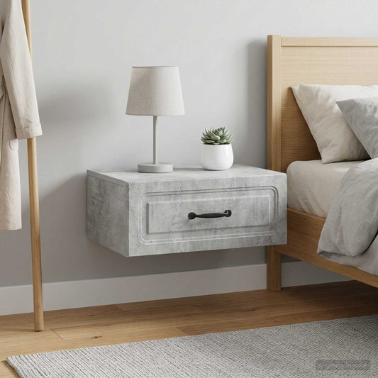 Nástěnný Noční Stolek 2 Pcs Betonově Šedá 49 X 34,5 X 20 Cm